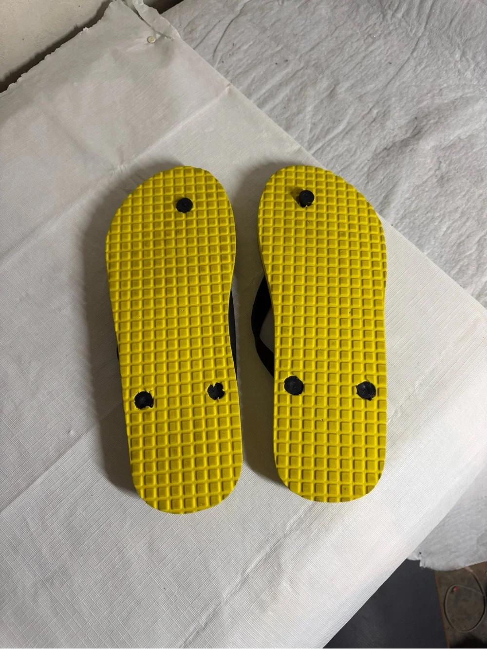 Yellow Homer Graphic Flip-Flop Sandals with Black Straps